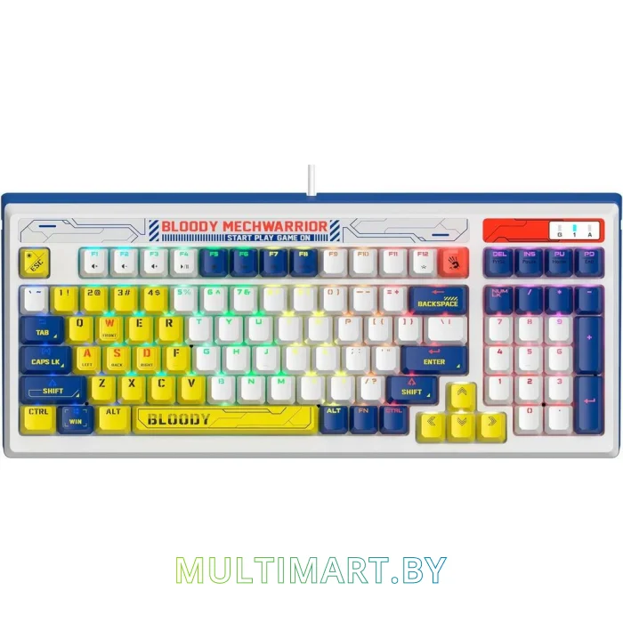 Клавиатура A4Tech Bloody B950 (белый/синий, Light Strike Libra Brown)